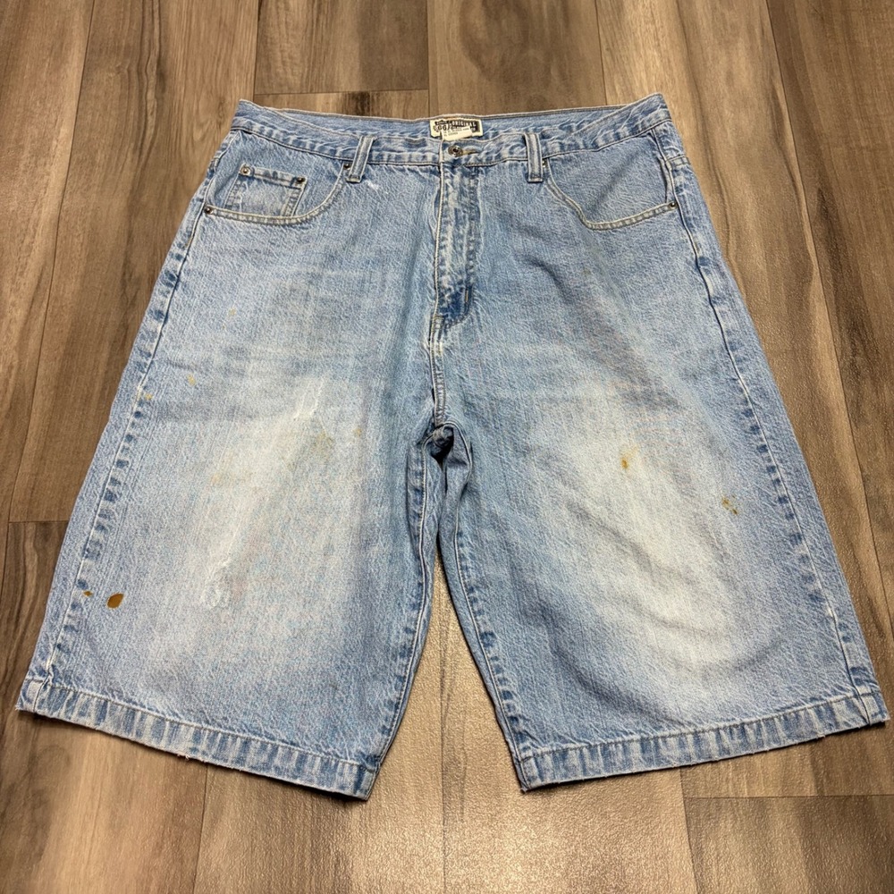 Route 66 Original Clothing Co Mens Light Wash Baggy Denim Shorts 38 Jorts Y2K - Picture 2 of 8